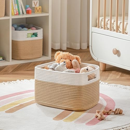 Miniatura 86 de UBBCARE Paquete de 2 canastas pequeñas, canastas de almacenamiento tejidas para organización, canasta de regalo pequeña, canasta de juguetes