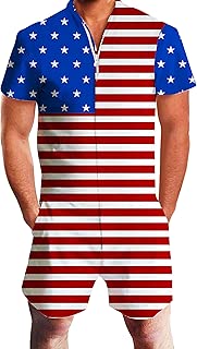 Men Romper 3D Printed Zipper Jumpsuit Short Sleeve One Piece Casual Overalls Outfits - coolthings.us