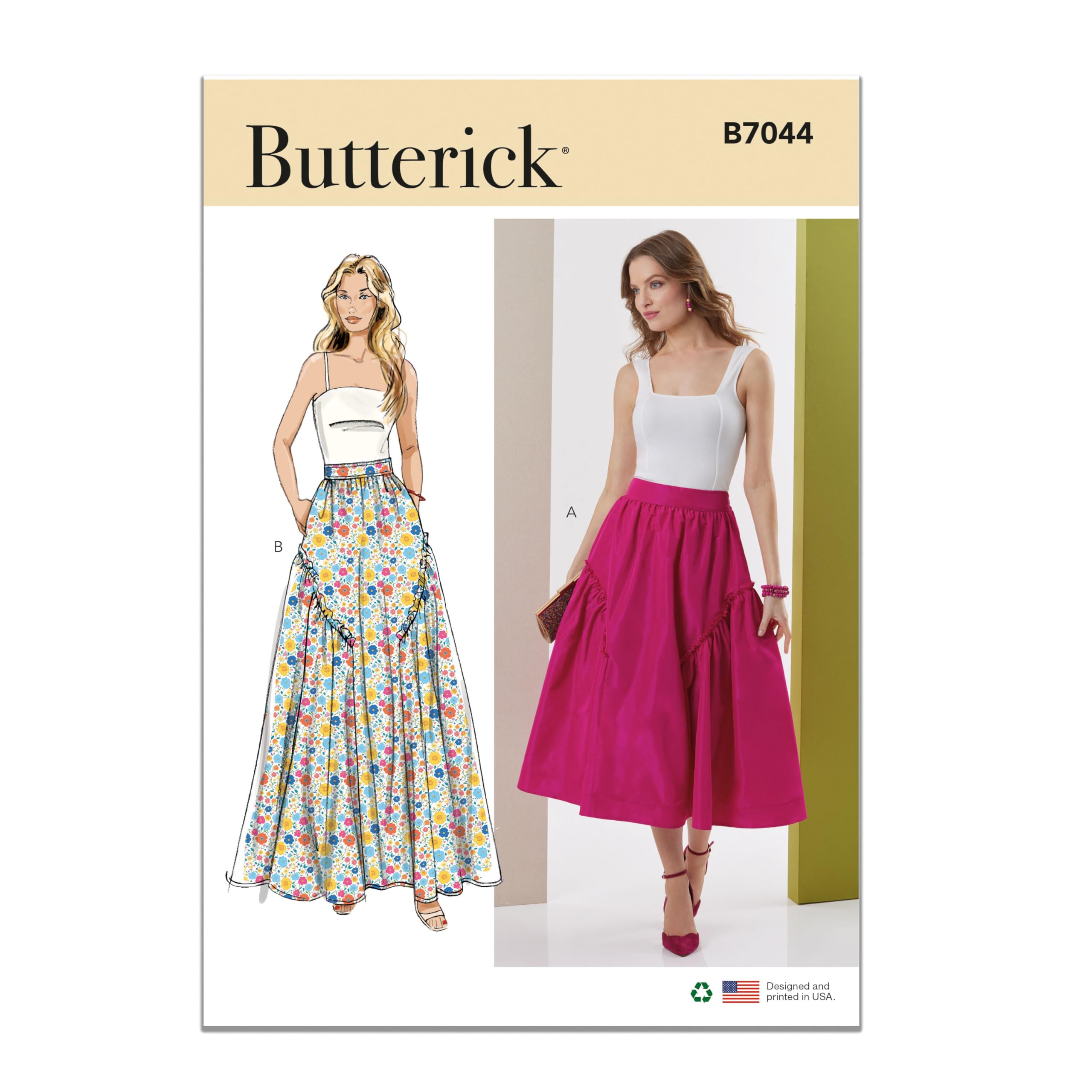 Butterick Sewing Pattern B7044Y5 Misses' Skirt in Two Lengths Y5 (18-20-22-24-26)