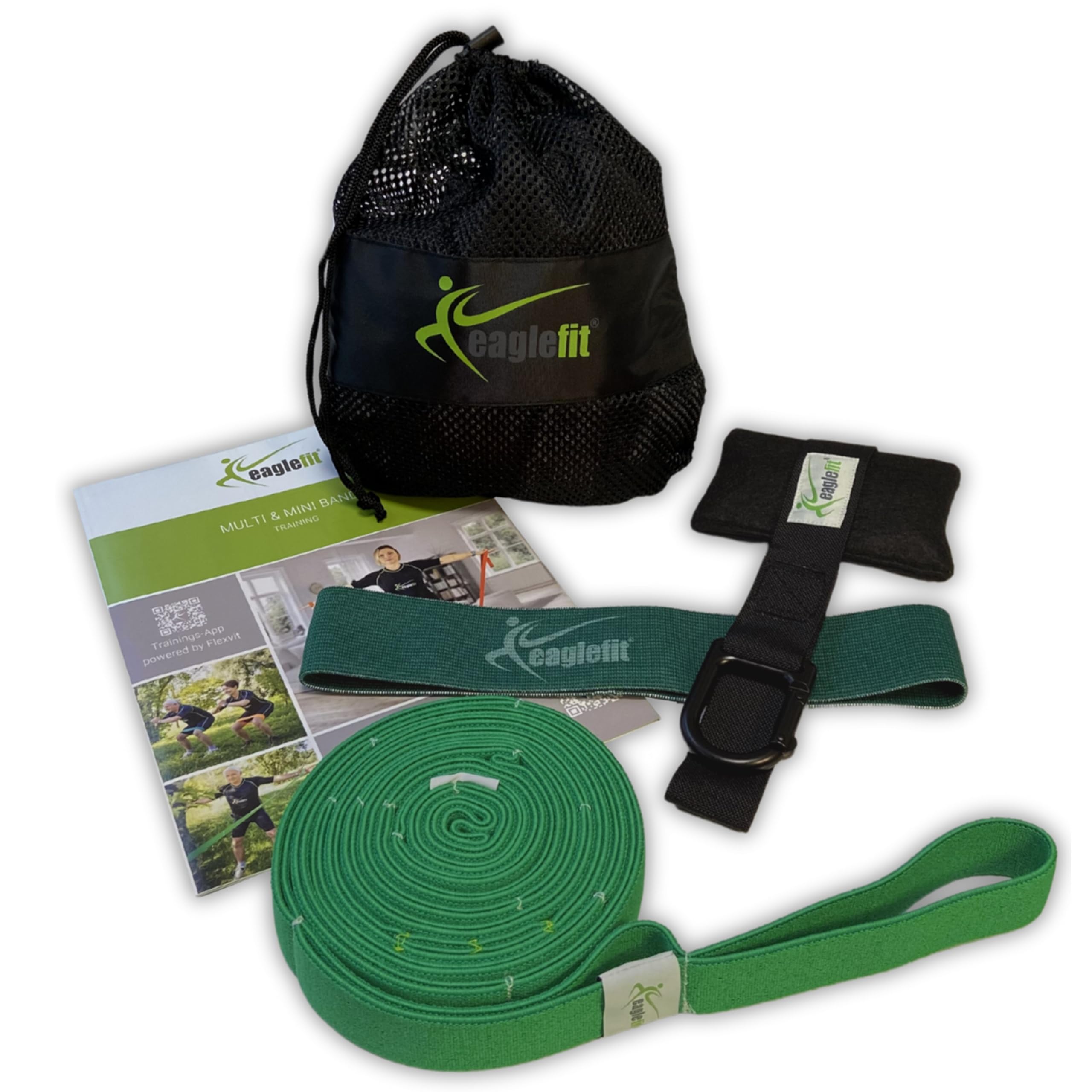 eaglefit - Trainings-Bänder-Set: Miniband und Multiband - Widerstandsbänder für Ganzkörpertraining und EMS-Training - Fitnessbänder verwendbar mit/ohne EMS - Training für Oberkörper und Po