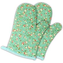 Heat Resistant Cotton Pot Holder [Decorative Kitchen Oven Mitt] [Baking Glove] Petite Flowers