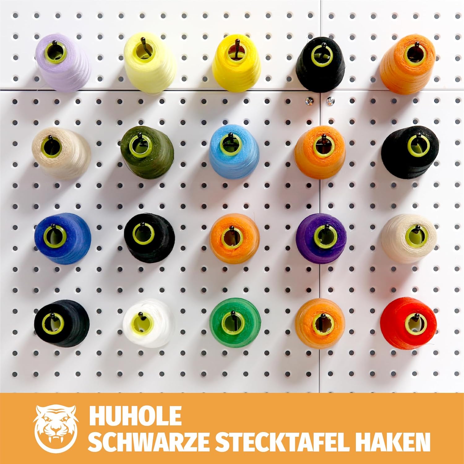 HUHOLE 25 Pack Black Pegboard Hooks 6 Inch – Heavy Duty Metal L-Hooks for 1/4" Peg Board – Garage Tool Organizer, Retail Display & Craft Storage Hangers (30lbs Capacity)