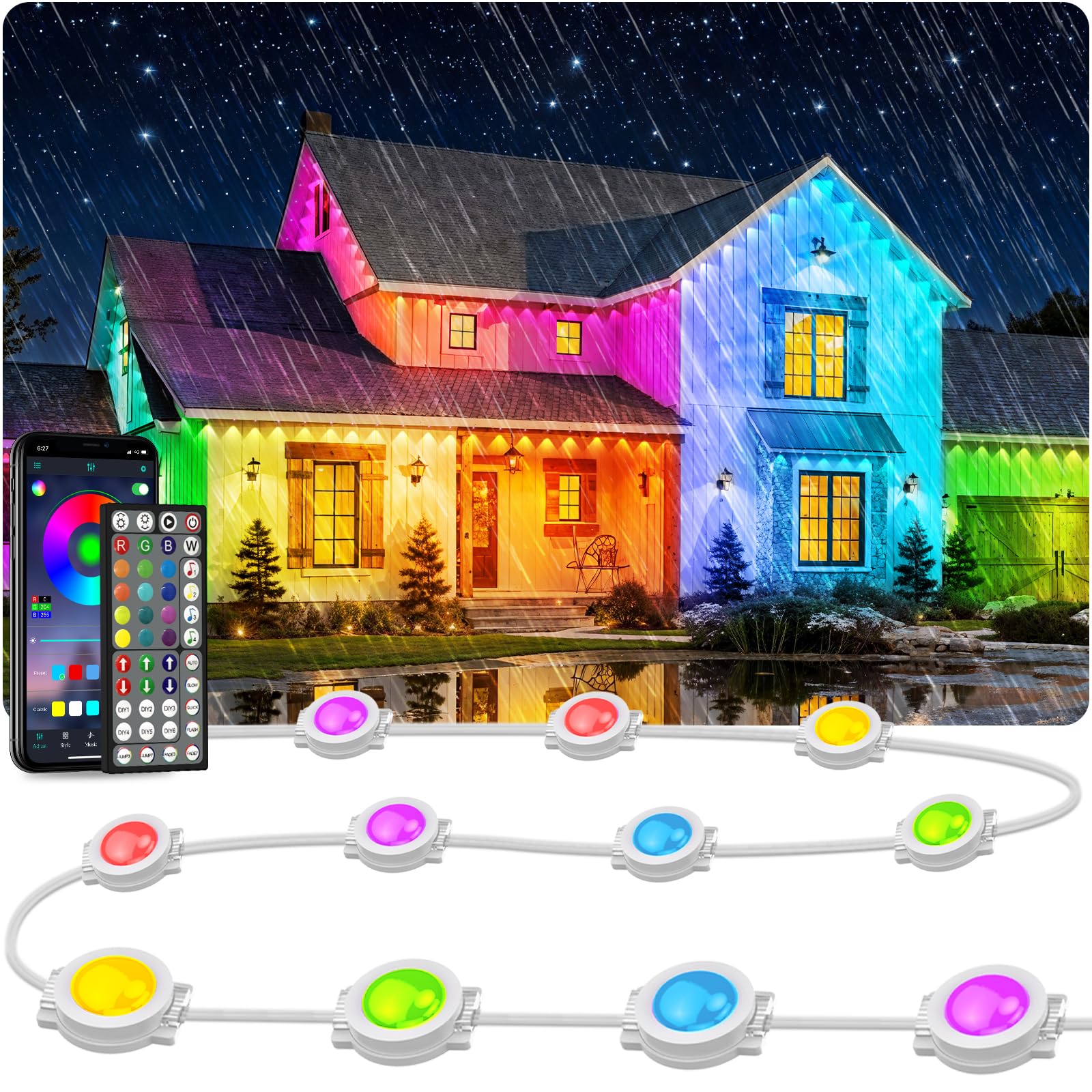 Photo 1 of INZIDOL 200ft RGB LED Strip Lights