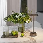 2 Pack Rechargeable Table Lamps Cordless, Portable 5000mAh Outdoor Table Light, 3 Color Stepless Dimming LED Table Lamp with Memory Function, for Home/Dinner/Patio/Restaurant.(Light Cafe)