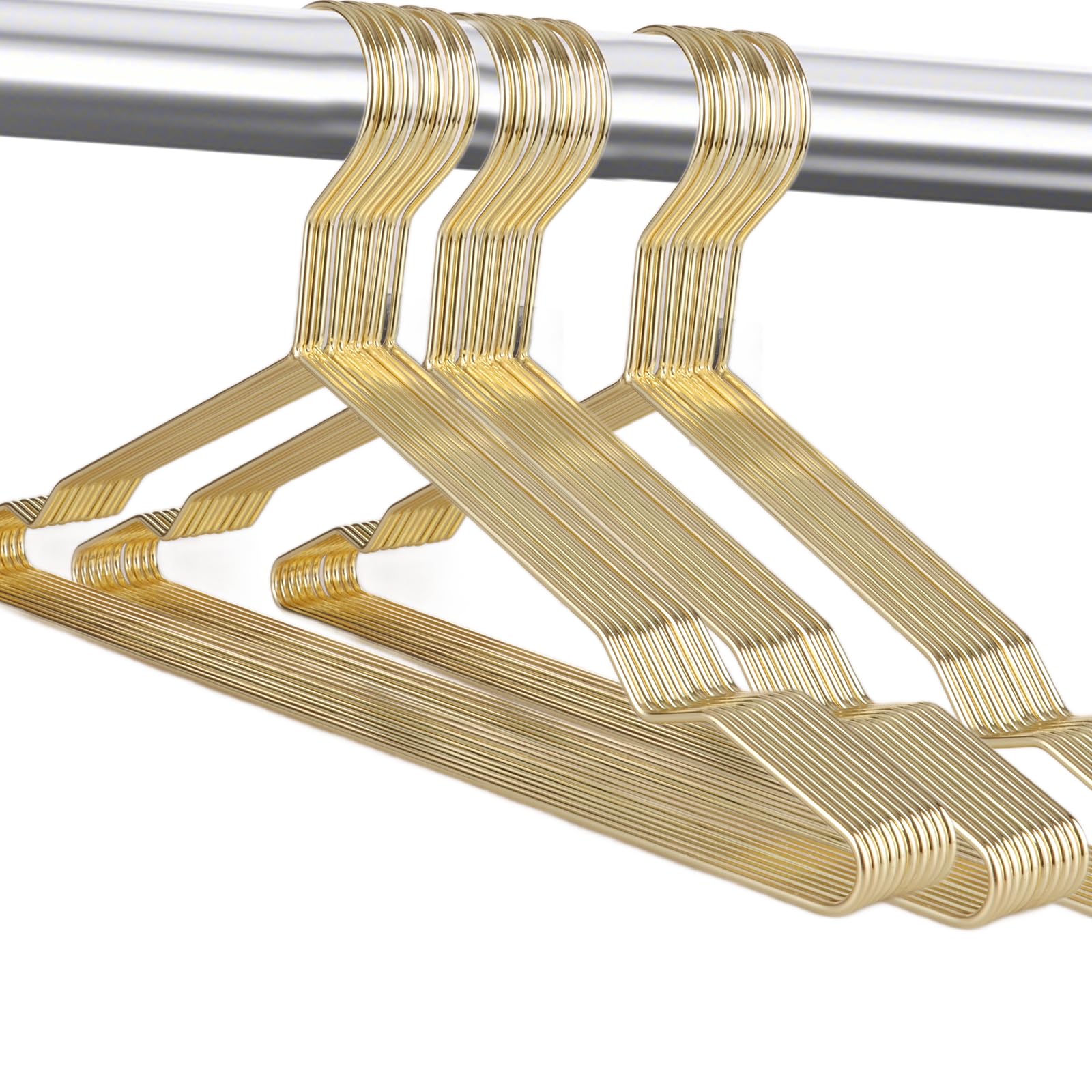20 Metalen Kleerhangers, Ultra-dunne En Ruimtebesparende Kledinghangers, Goud