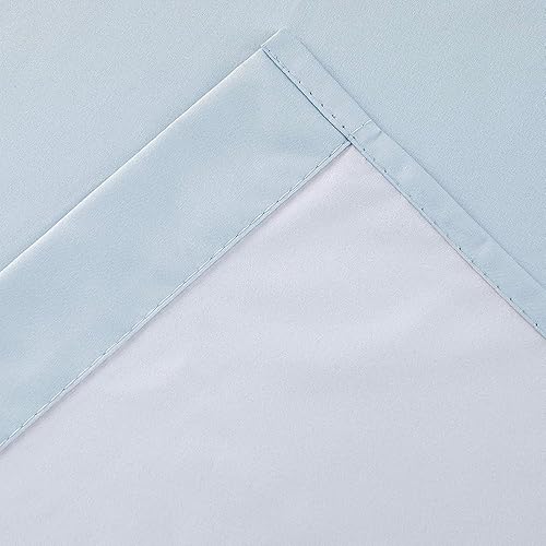 Miniatura 2 de 2 paneles de cortinas opacas con aislamiento térmico y forro trasero blanco, cortinas de bloqueo de luz para cualquier ventana pequeña (azul claro,