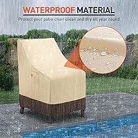 Vista 6 de Arcedo Fundas para Sillas de Respaldo Alto para Exteriores Impermeables, Fundas para Sillas Giratorias de Comedor Apilables de Servicio Pesado