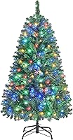 Vista 109 de Yaheetech 7.5ft Pre-lit Spruce Artificial Christmas Tree Snow Flocked Hinges Tree with 550 Multicolor LED Lights & 1284 Branch Tips & Metal Stand