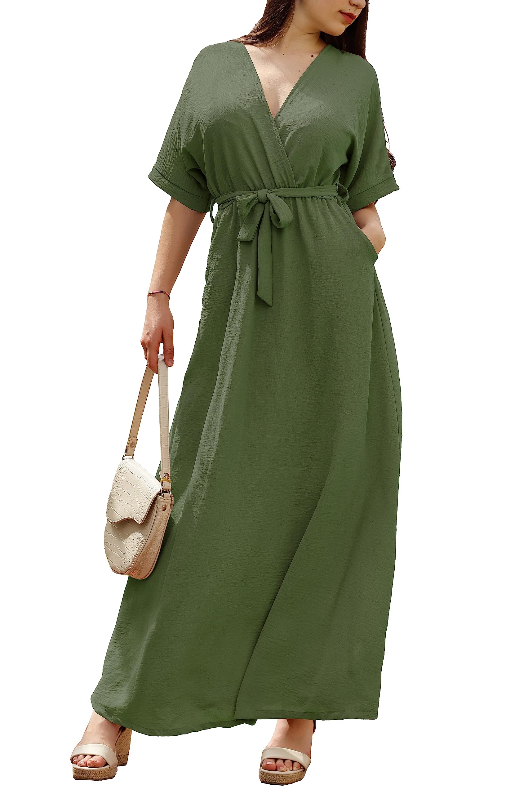 JOPHY & CO. Vestido largo casual con cuello en V cod 7196