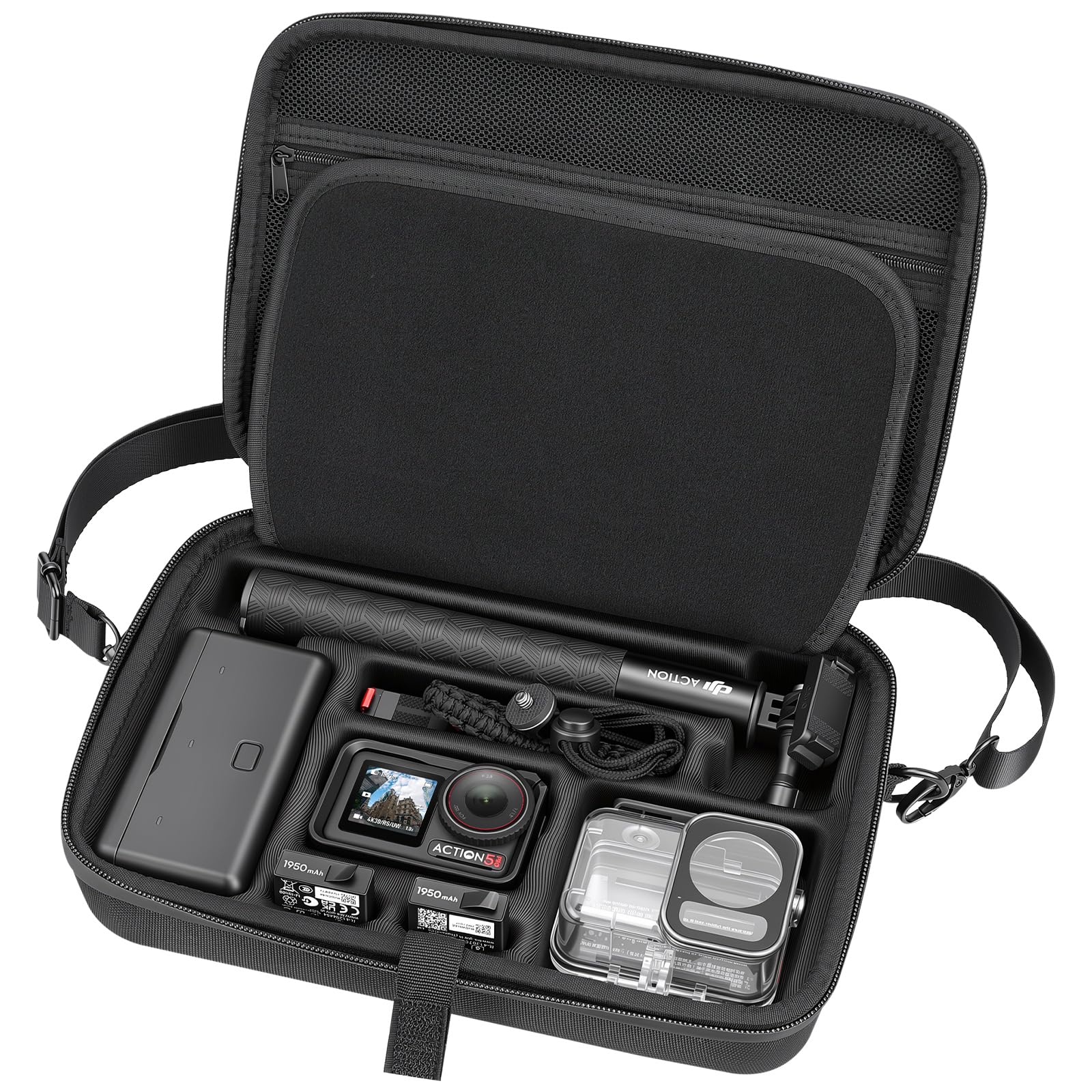 AMAZEAR Funda de transporte para DJI Osmo Action 5 Pro, DJI Action5 Pro, accesorios protectores, compacta, rígida, bolsa de transporte portátil para viajes o tienda en casa, compatible con cámara