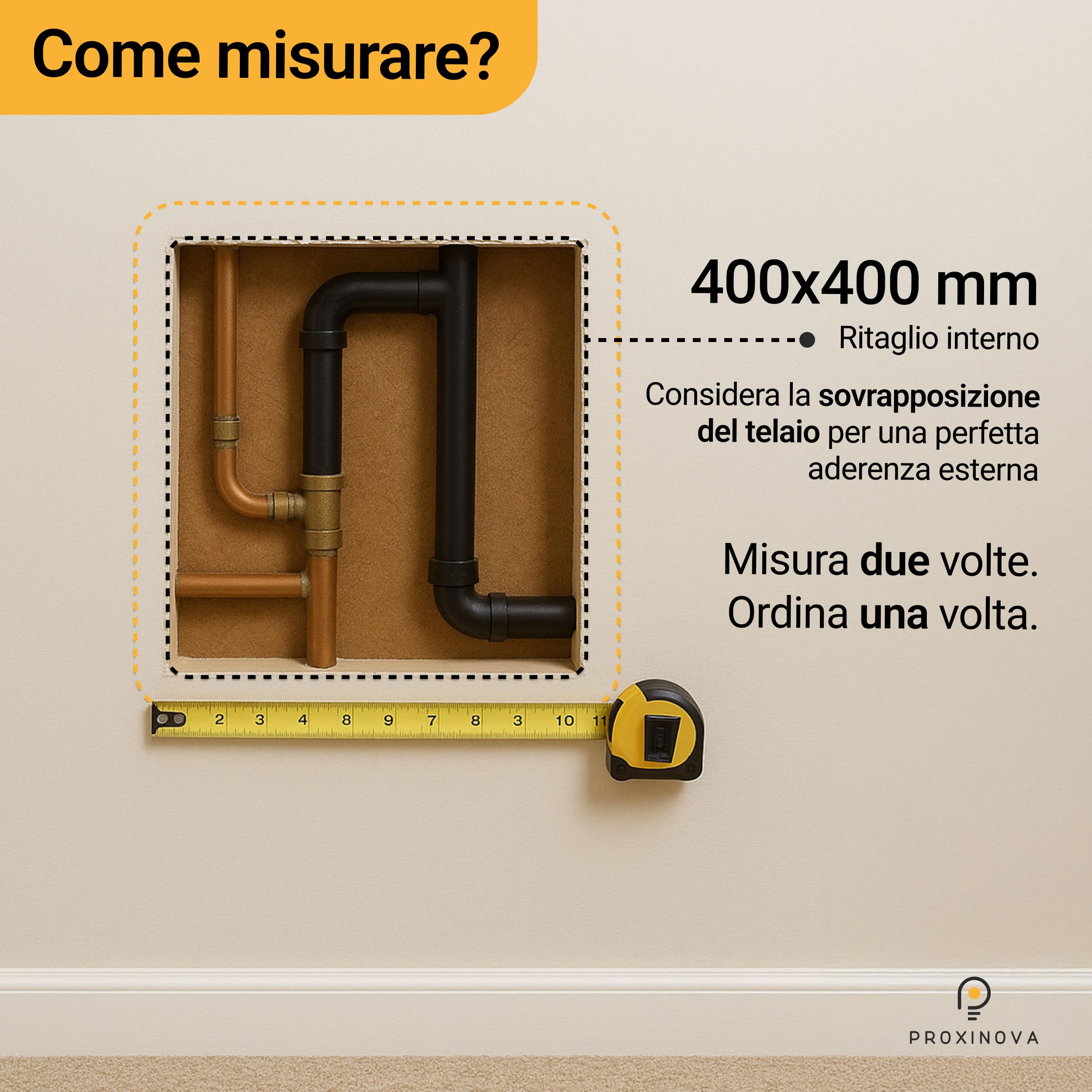 Proxinova Sportello Ispezione 400x400 mm, Sportello con Apertura a Pressione per Muro Outdoor Resistente, Sportello Ispezione in Metallo per Manutenzione Contatore Acqua, Gas, Contatore Elettrico