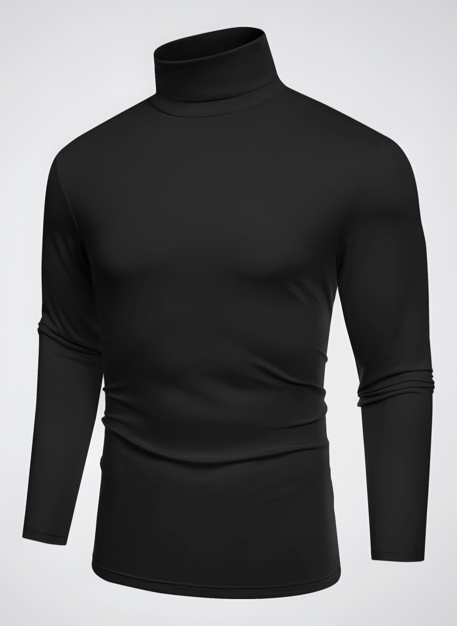 Men's Turtleneck Jumper Long Sleeve High Neck T-Shirt Casual Slim Fit Roll Neck Top