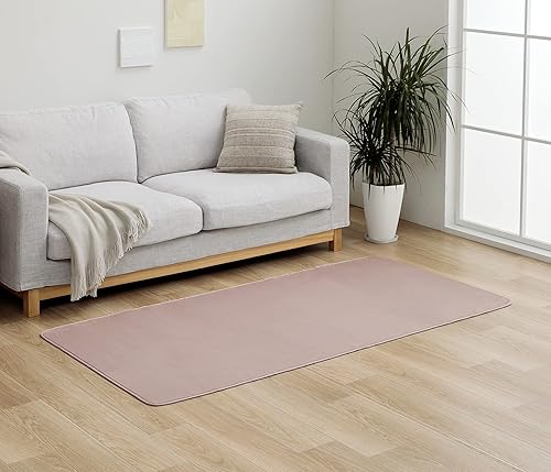 イケヒコ ラグ カーペット シンプル カジュアル 無地 カバー P2 ライトピンク 約130×185cm 約1.5畳 長方形 抗菌 防臭 フランネル ＃1380000025939