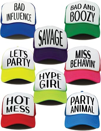 Funky Junque Funny Retro Foam Trucker Hat - Adult Humor Mesh Snapback for Bachelorette, Girls Trip, Weekend & Birthday Gift