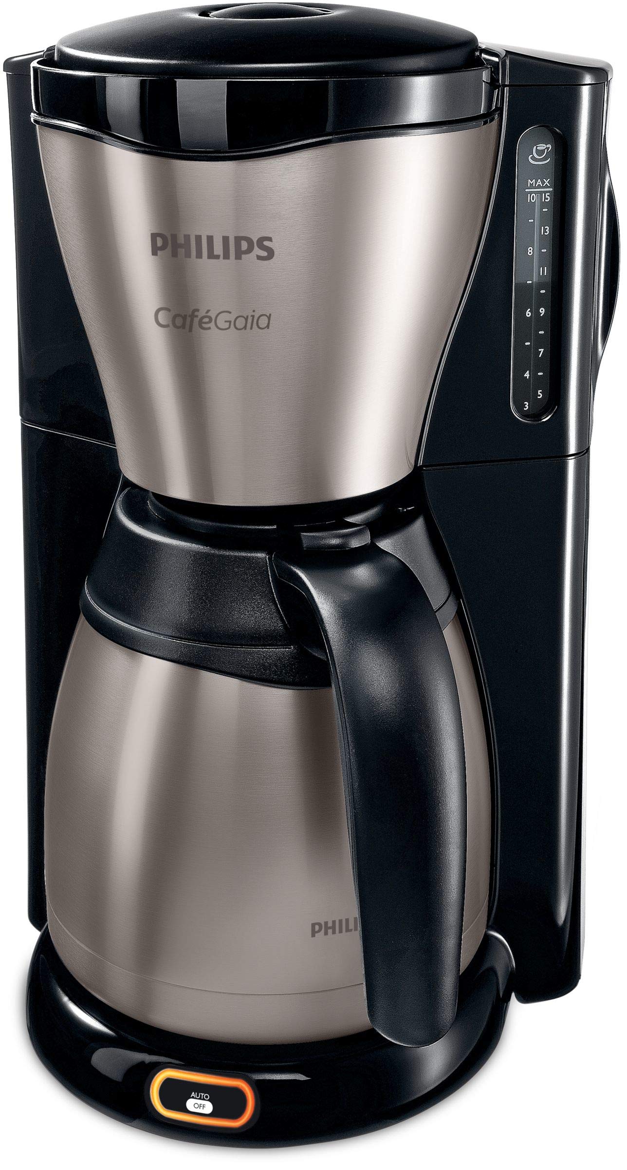 Philips HD7548, machine à café filtre 1,2 L, chauffe-tasse et mousseur à lait