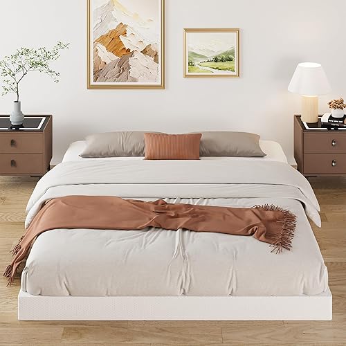 Miniatura 5 de Somier de 3 pulgadas de perfil bajo para cama Queen, somier metálico resistente para base de cama Queen con cubierta de tela, base de colchón, sin 3