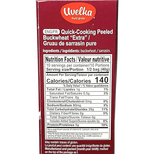 Miniatura 3 de Uvelka Kasha Alforfón Hervir en bolsa - 5x80Gr (14oz), paquete de 6, alimentos orgánicos