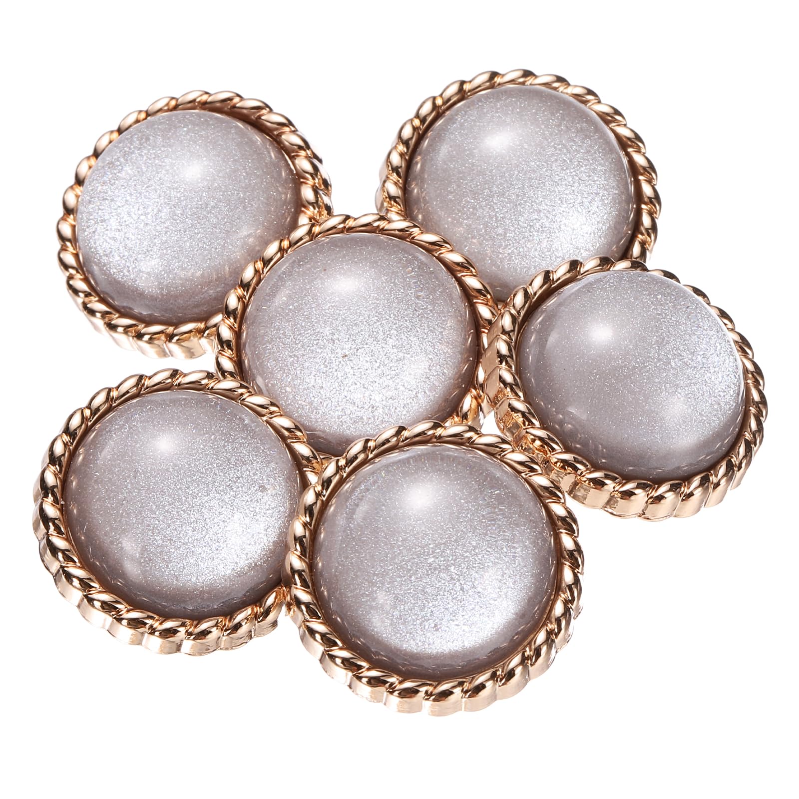 PATIKIL 6 Pcs Coat Buttons,20mm Dome Shimmer Layer Sewing Metal Shank Buttons with Alloy Base Single Hole for Sewing Crafts Projects, Coats, Jackets, DIY Decoration, Gray