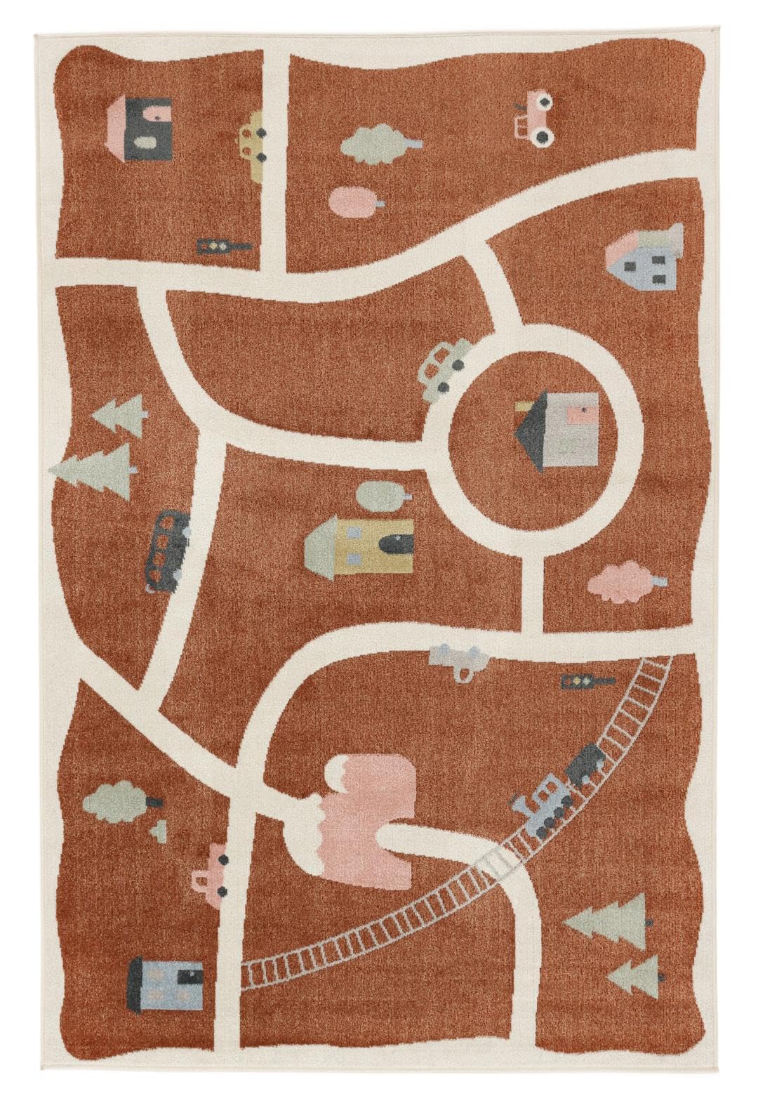 Tapis Pour Enfants RugVista Road Map - Moderne, 160x100 Cm, Poil Ras, Lavage En Machine