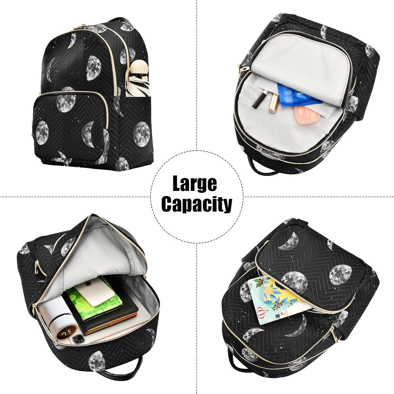 ALAZA Vintage Moon Women’s Backpack Purse Causal Daypack Work Travel College Business Trip Bag Shoulder Bag