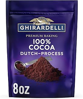 GHIRARDELLI Premium Baking Cocoa 100% Cocoa Dutch Process Unsweetened Cocoa Powder – Gourmet Baking Cocoa for Brownies, Cakes, Cookies & Smoothies, 8 oz Bag