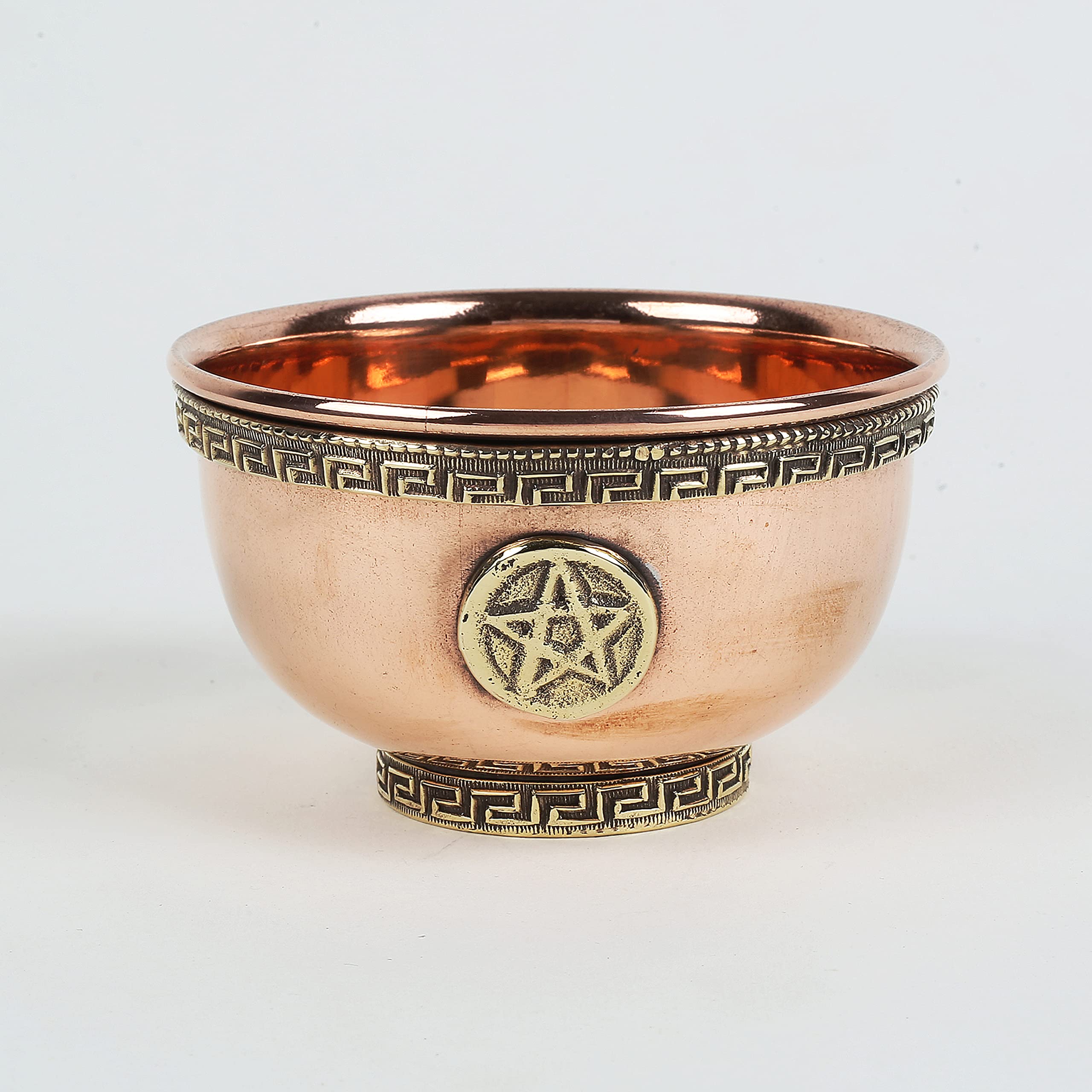 Indian Consigners Small Altar Witchcraft Serving, Offering or Smudging Bowl (Pentagram Bowl)
