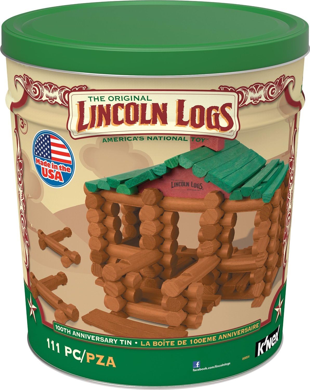 Lincoln Logs 100th Anniversary Tin Building Set