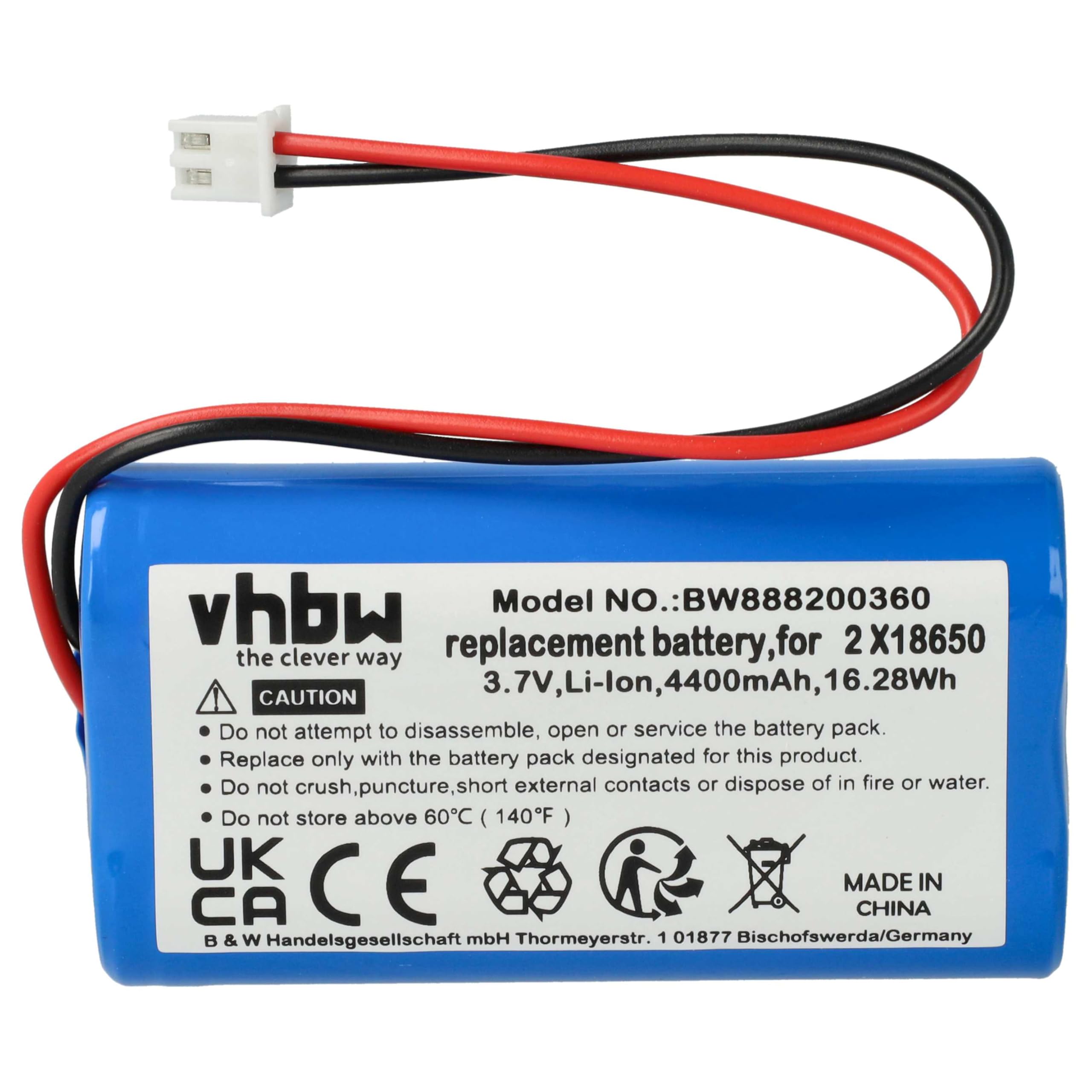 vhbw 5x batteria compatibile con Zafferano Poldina, Olivia Pro, Poldina Pro lampada da tavolo, da comodino (4400mAh, 3,7V, Li-Ion)