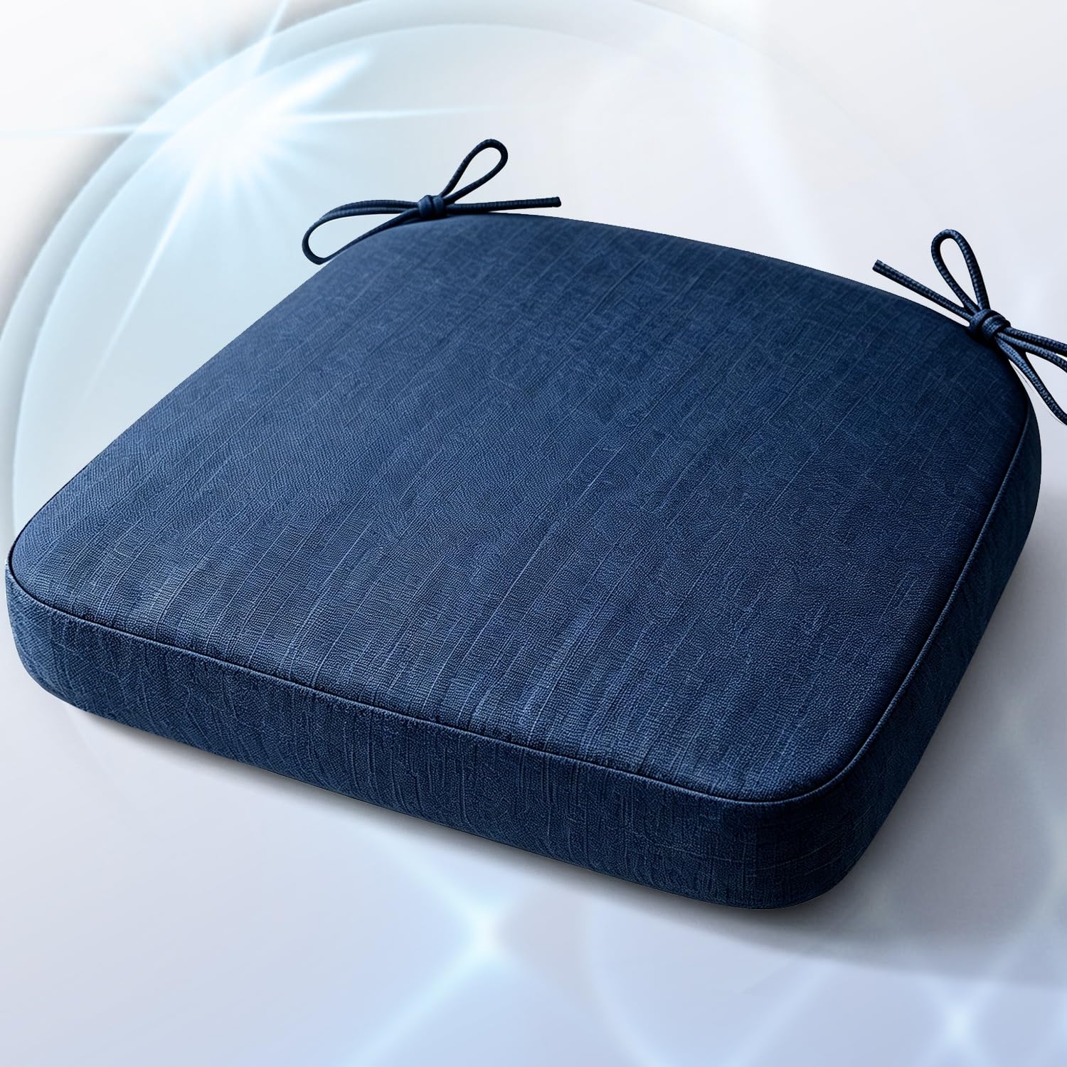 Cafusesdd Cafusedd-6 Psc Uv-Resistant Outdoor Chair Cushion Covers, Non-Slip Bottom with Ties Chair Pads, Patio Cushions for Patio Furniture Cushions/Bar(NavyBlue,21''*19'')
