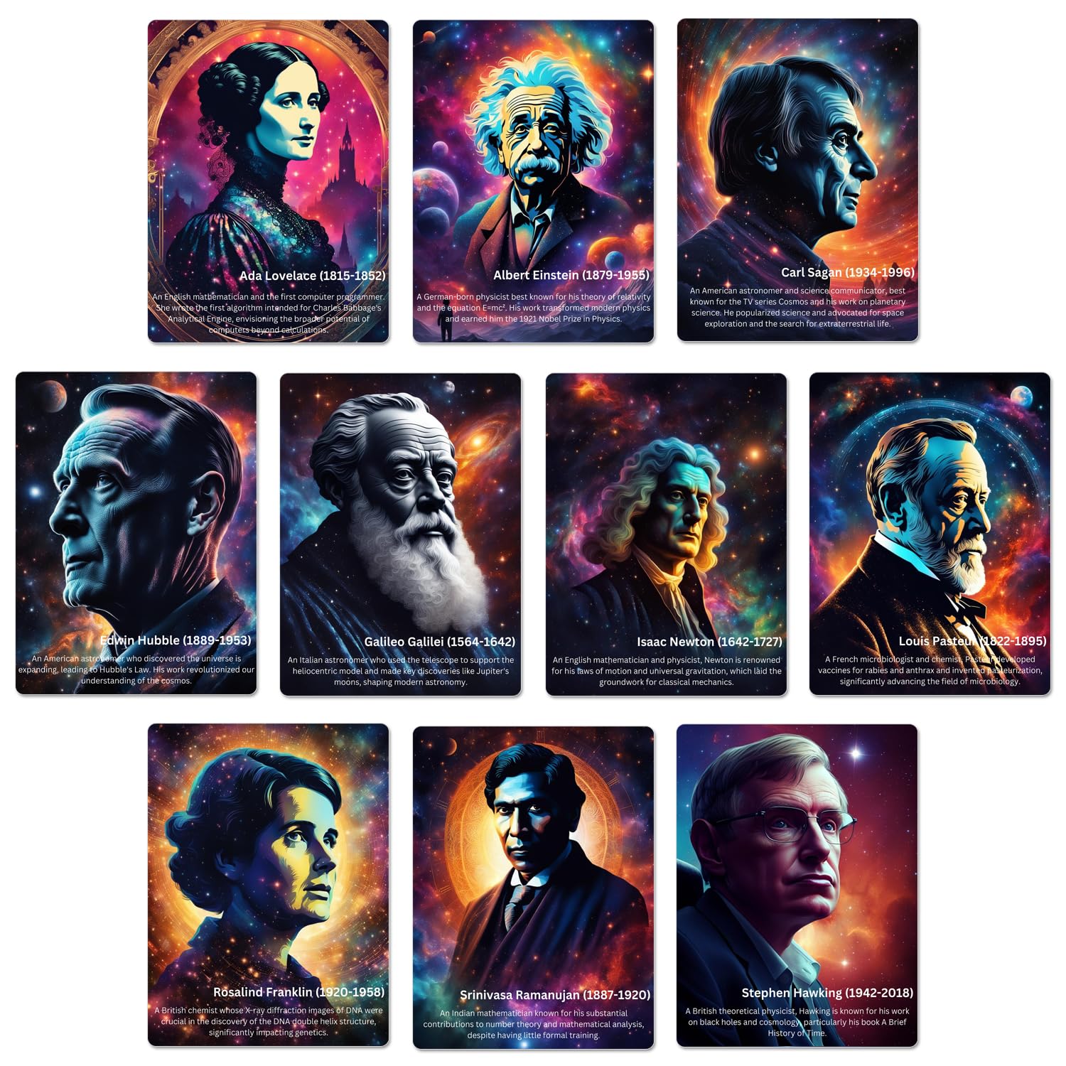 Daydream Education - Set di 5 poster scientifici, carta lucida, 850 x