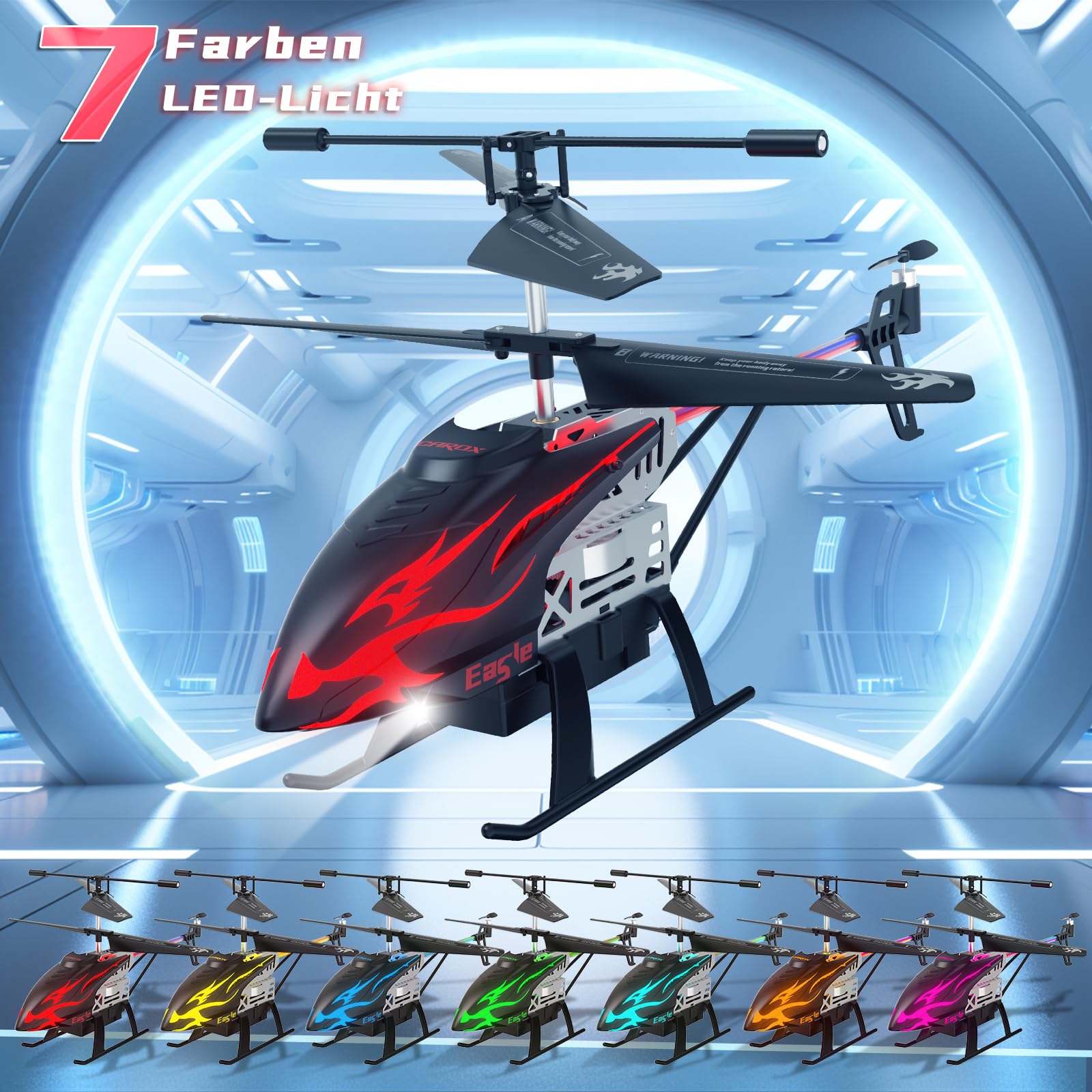 Carox Helicóptero teledirigido para niños, LED, mantenimiento de altitud, 30 minutos de tiempo de
