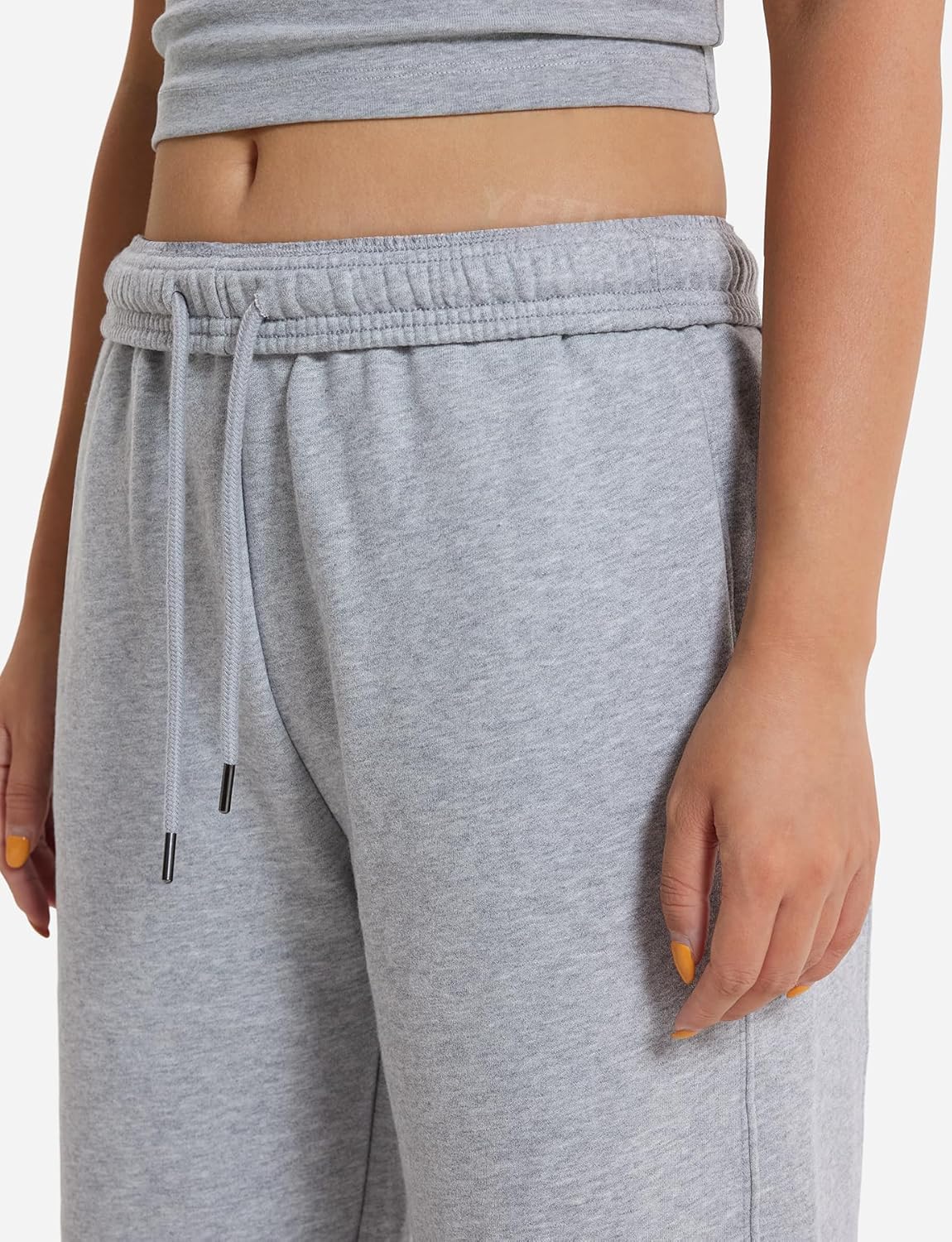 YEOREO Women's Wide Leg Sweatpants Drawstring Baggy Sweatpants Penny Fleece Lined Lounge Pants with Pockets - Image 2