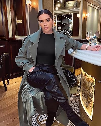 Miniatura 10 de OQQ Camisetas de manga larga de 3 piezas para mujer cuello redondo elásticas ajustadas con capas