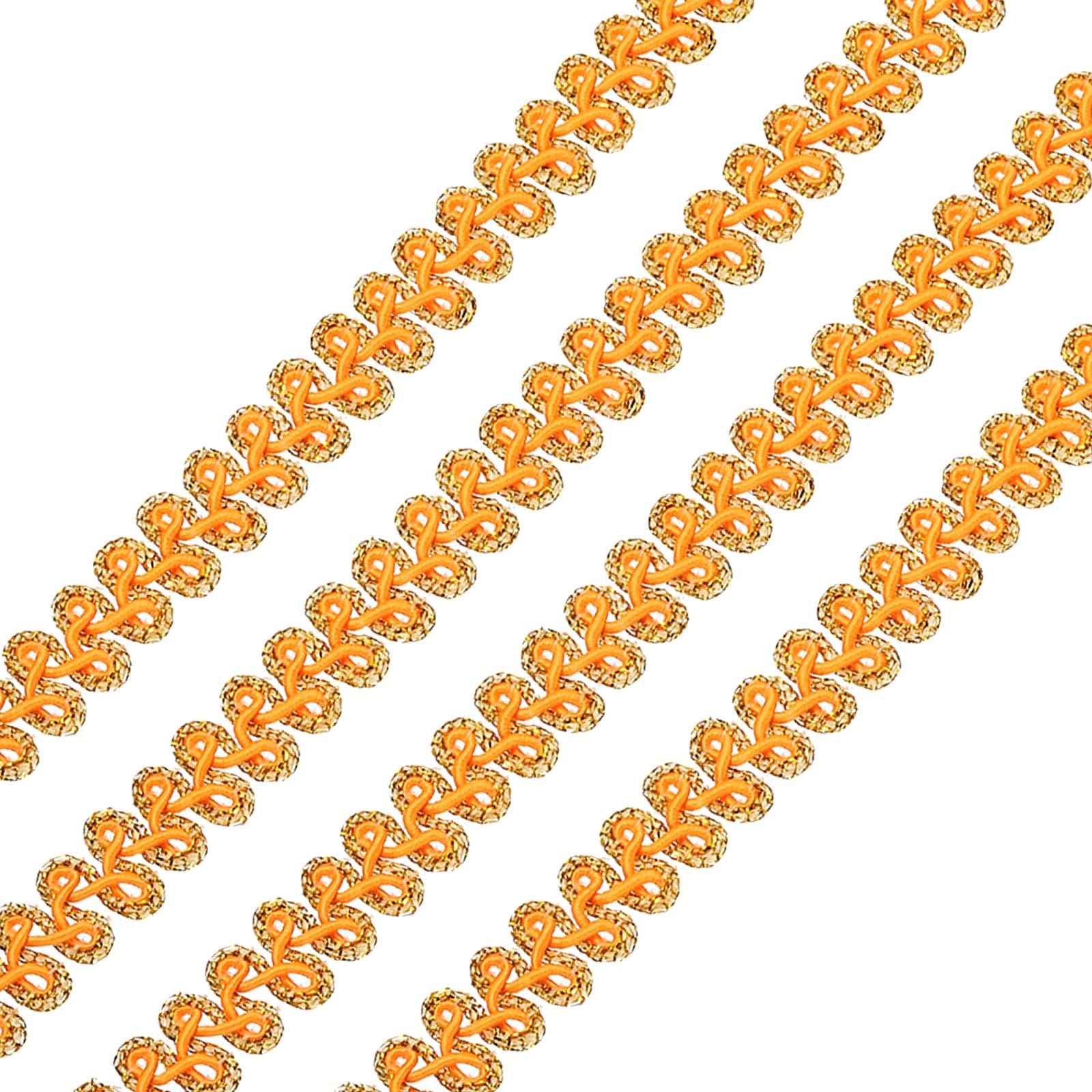 Dentelle tressée orange de 13 m pour customiser vos costumes et bijoux faits main