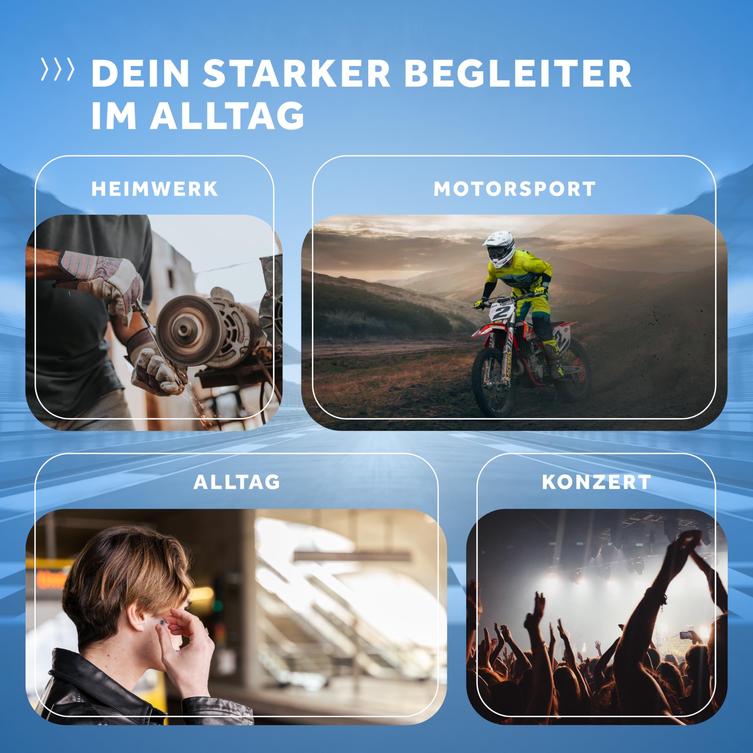 Schallwerk ® Strong+ | unauffällige Gehörschutz Ohrstöpsel – dämpfen Lärm & erhalten Tonqualität – Ohrenstöpsel transparent - Earplugs geeignet für Musik, Festival, Arbeit & Lernen
