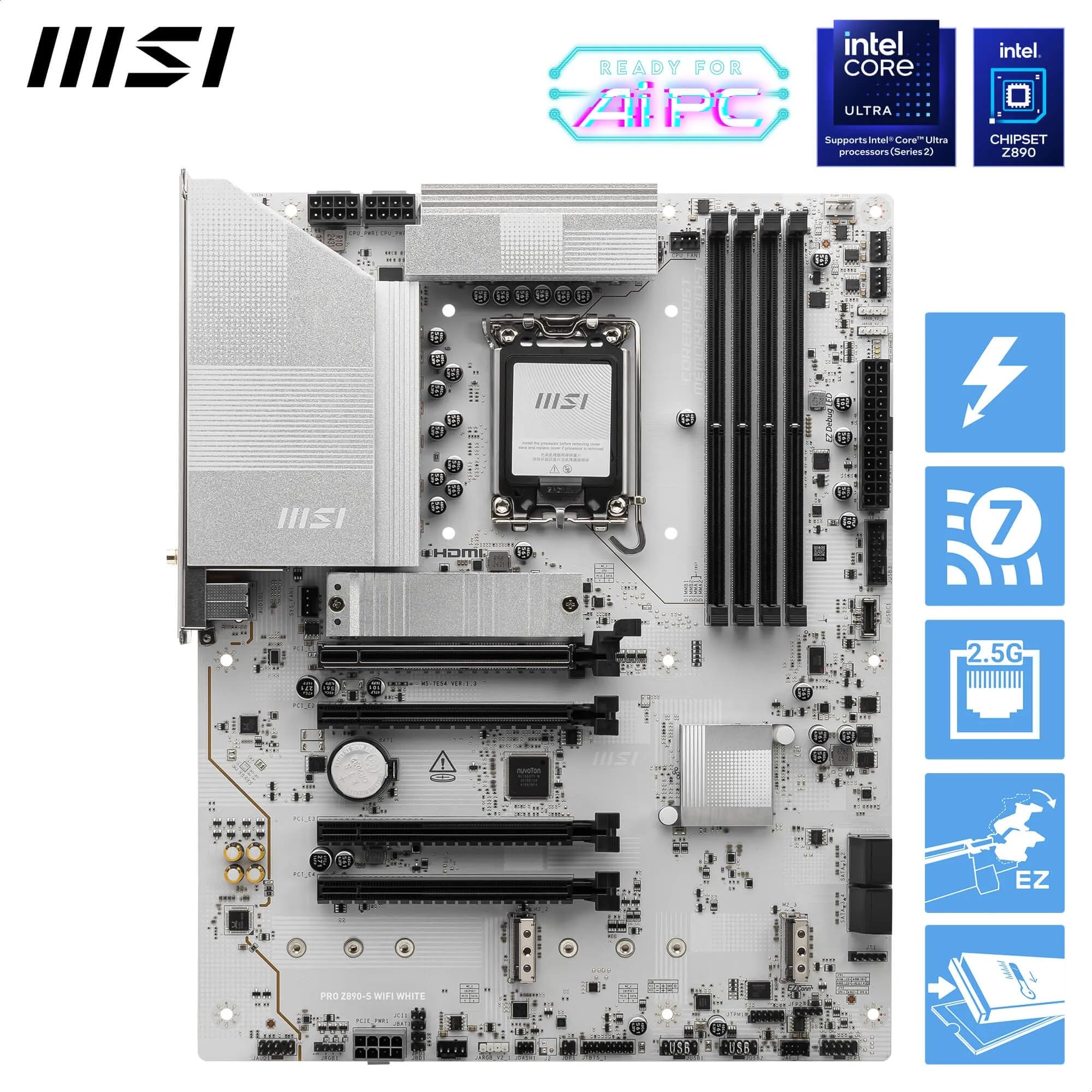 最新Win10♣スノーホワイト♣NEC✧メモリ4G✧オフィス✧大容量HDD❣❣ Amazon.com: MSI PRO Z890-S WiFi White Motherboard, ATX - Supports