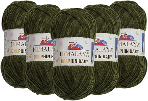 Himalaya Dolphin Baby - 80361 - Ovillo de felpilla de 5 madejas, 100% poliéster, cada madeja de 3.5 onzas, 393.7 ft (131 yardas), 6: súper