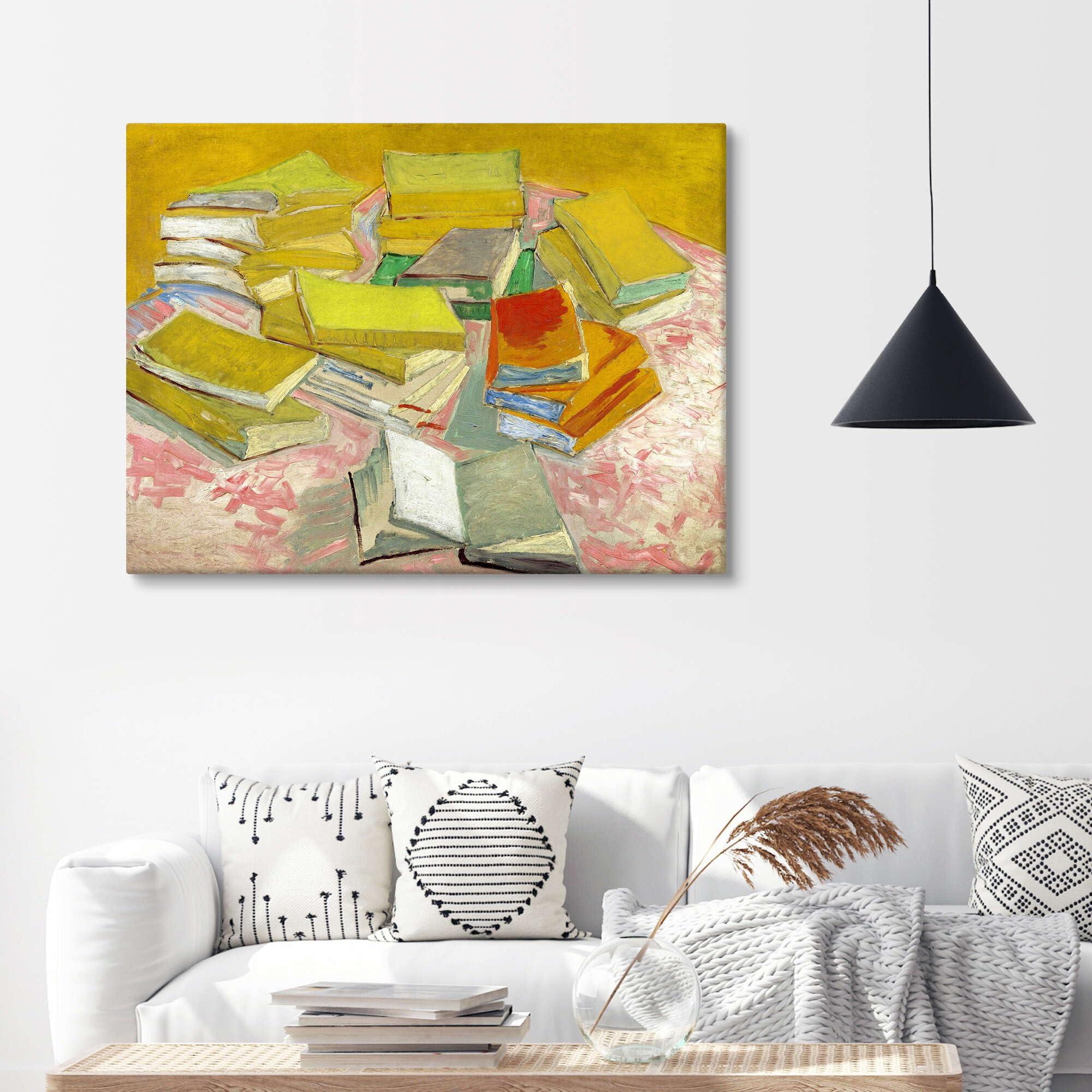 Martwa natura - Francuskie powieści Obraz na płótnie | 80 x 60 cm Vincent van Gogh Żółty Obrazy Dekoracja ścienna