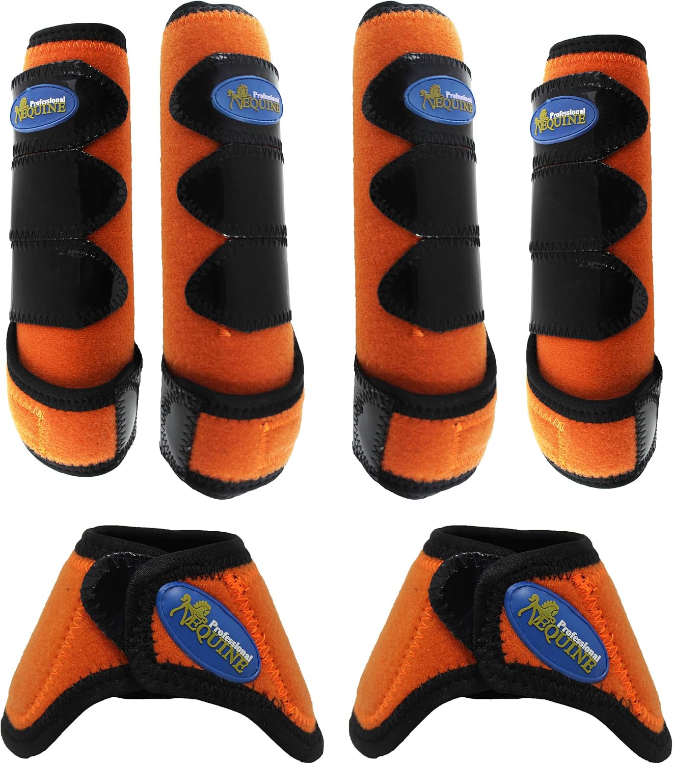 Professional Equine Horse Medium 4-Pack Sports Medicine Splint Bell Boots 4157D