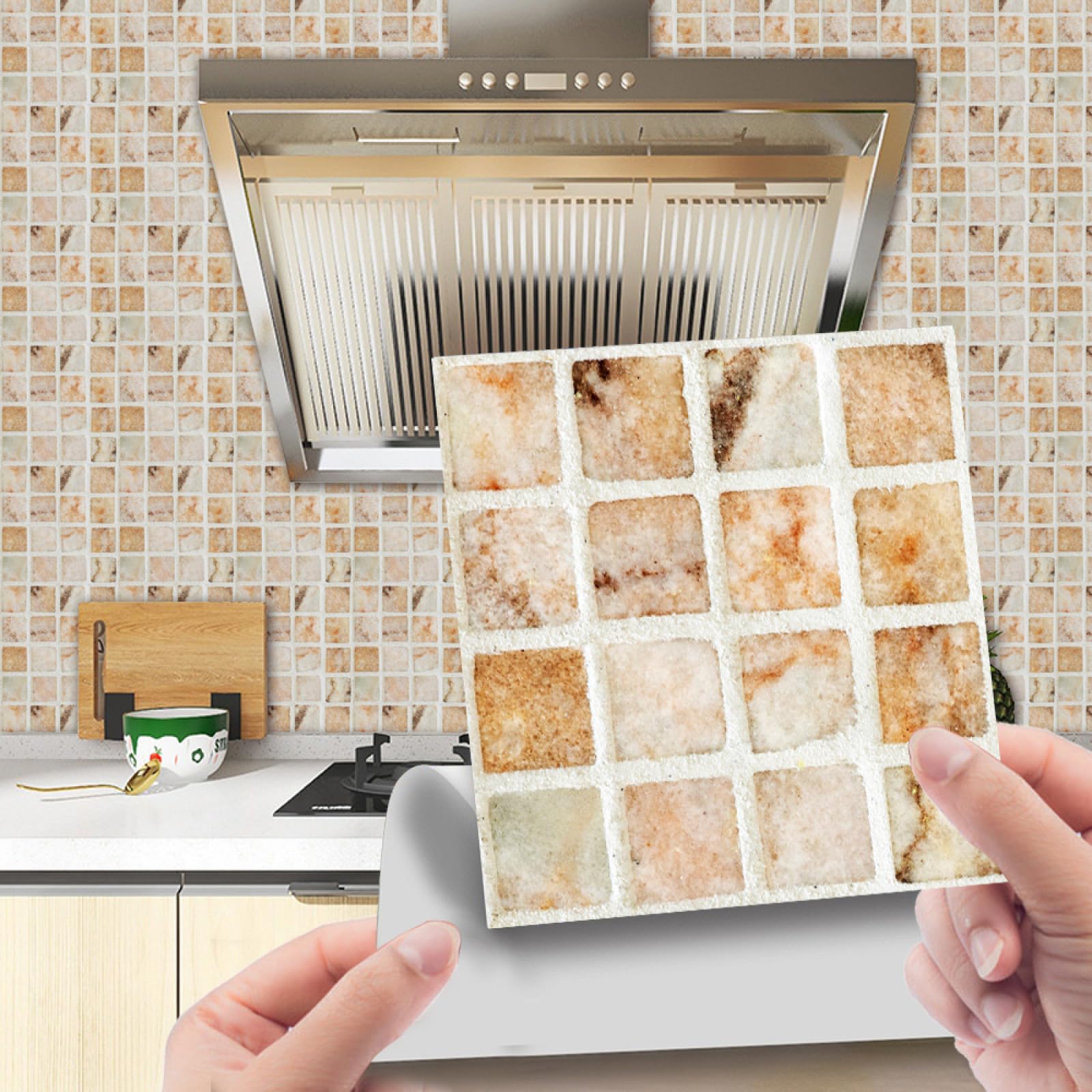 Piastrelle Adesive Cucina Modello Di Marmo Giallo Chiaro Pavimento pvc Adesivo Mobili Decorazioni Piastrelle Adesive Bagno Impermeabile Resistenza all'olio Mattonelle Adesive