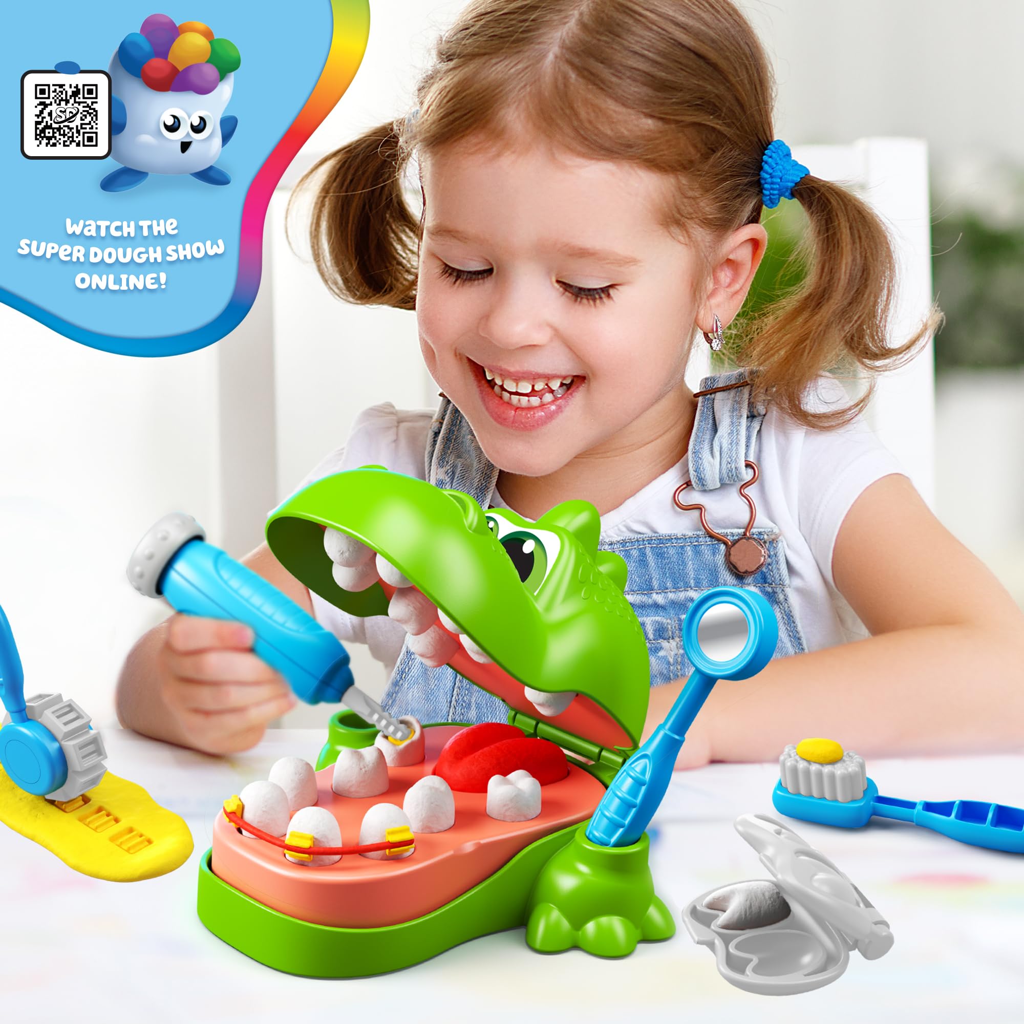 Amazon.com: Super Dough Dino-Mite Dentist Playset for Kids – Fun