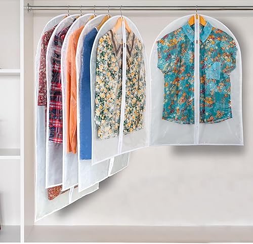 Miniatura 4 de Bolsa transparente para ropa, bolsas de traje para almacenamiento de armario, bolsas de vinilo para colgar ropa, bolsas cortas para colgar abrigos