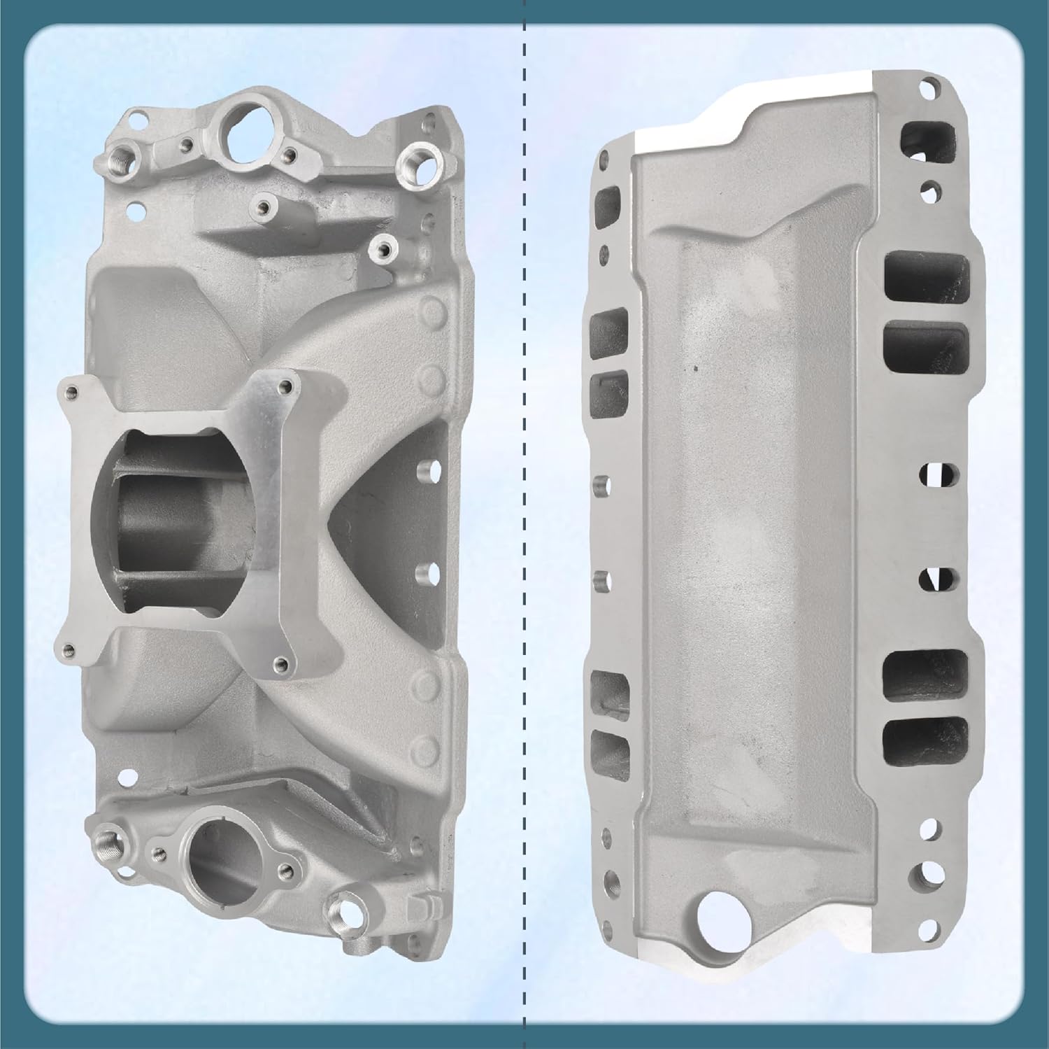 SSN Cast Aluminum Intake Manifold Single Plane High Rise Compatible with 1957-1995 SBC 350 400