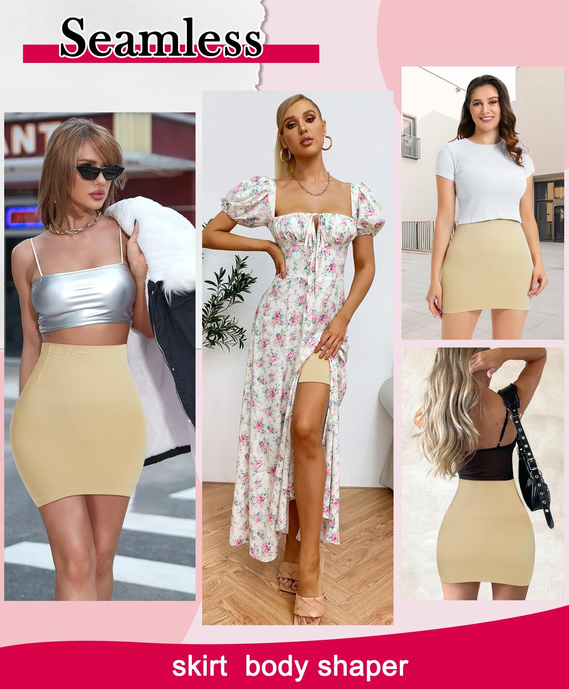 Gotoly Vestido moldeador de cuerpo para mujer, cintura alta, sin costuras, con control de abdomen