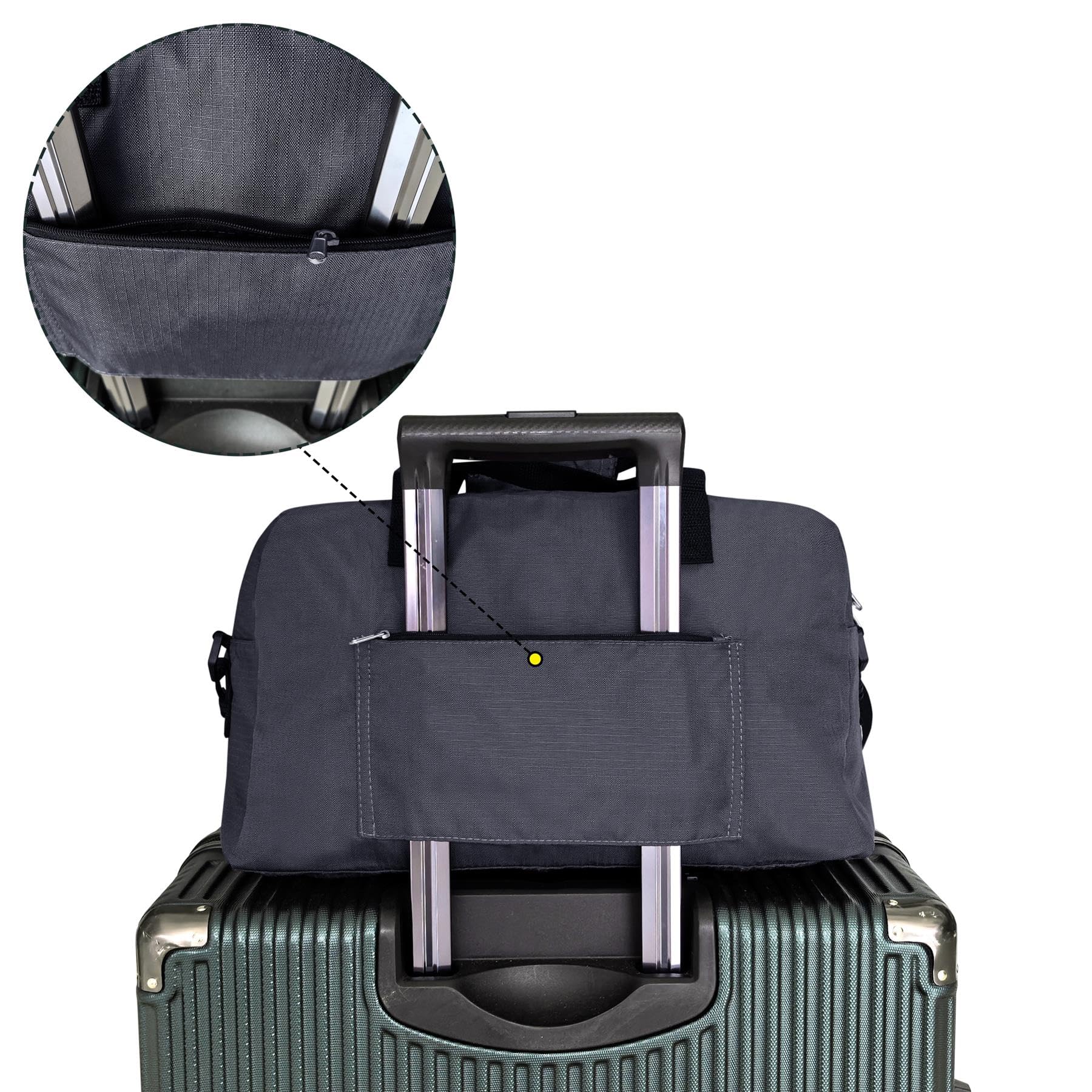 CampTeck Składana torba podróżna, mała torba kabinowa, bagaż podręczny, składana torba z paskiem na ramię, odpowiednia do Ryanair (40 x 20 x 25 cm – 20 l), szary, One_Size