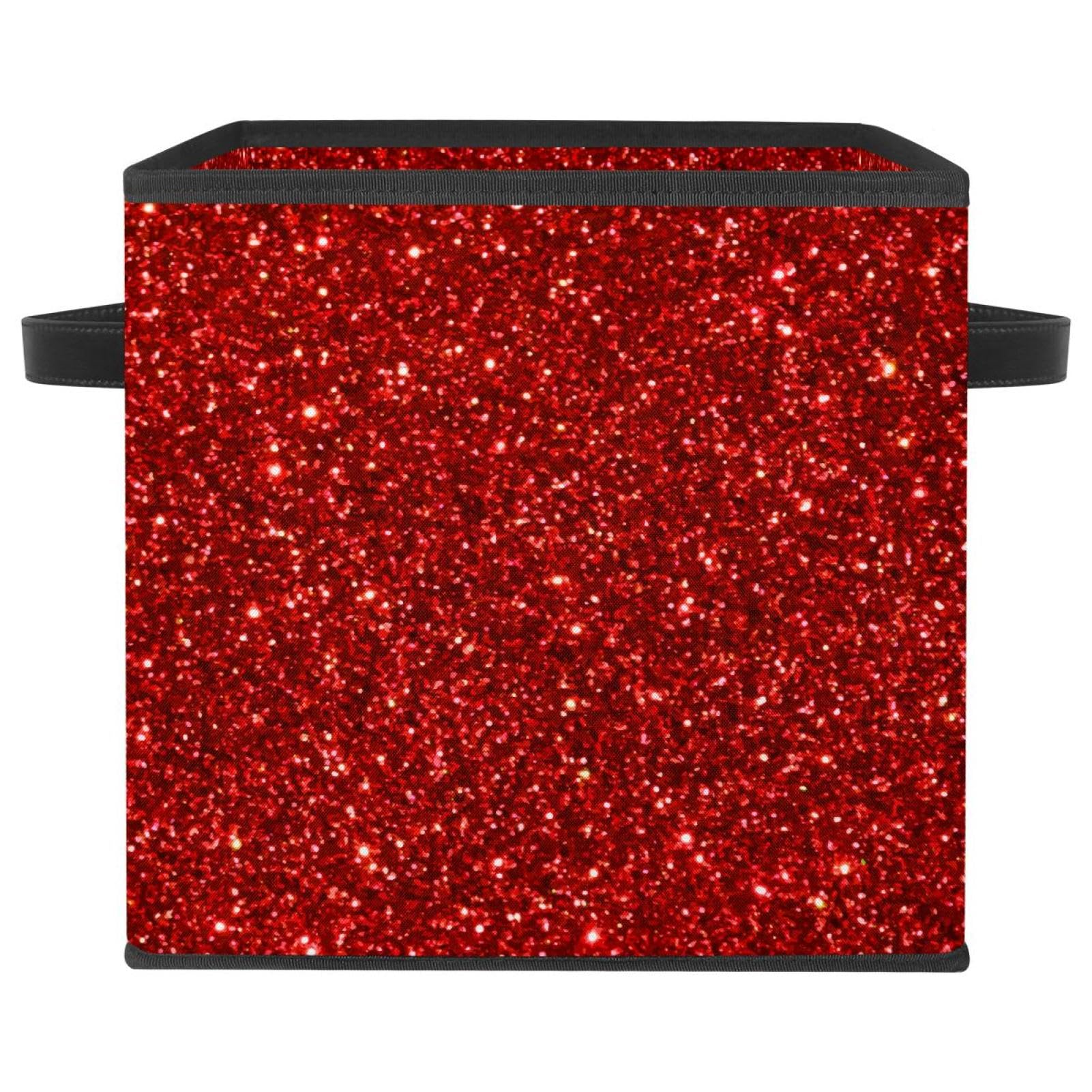 Boîte de rangement pliable rouge en tissu pour livres et jouets