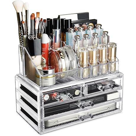IKee Design Clear Acrylic Makeup Organizer with Drawers