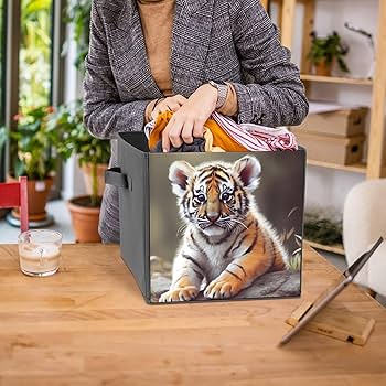 【BINBIN♡ 】 Amazon.com: ZXDSKGYN Foldable Storage Boxes Cute Tiger Large