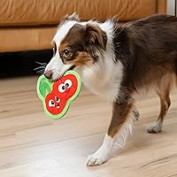 Vista 6 de Outward Hound Tough Skinz - Juguete de perro chillón duradero con dos capas resistentes, cerezas, rojo, pequeño