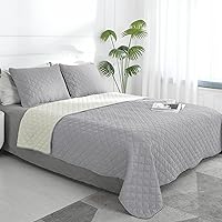 Vista 31 de Easy-Going - Juego de edredón reversible de tamaño full/queen con 1 edredón y 2 fundas de almohada, suave cubrecama, edredón de microfibra